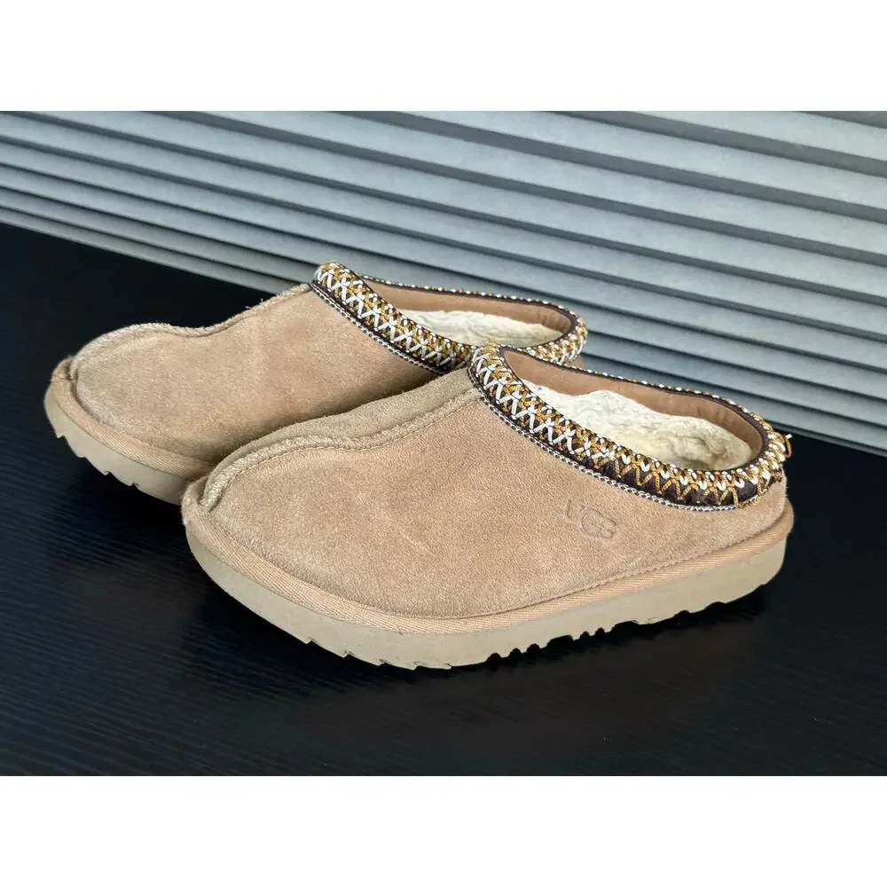 UGG Kids Tasman Slippers Chestnut Suede Sheepskin US 2 EU 33.5 1019066K